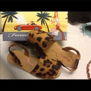 Leopard suede sandals